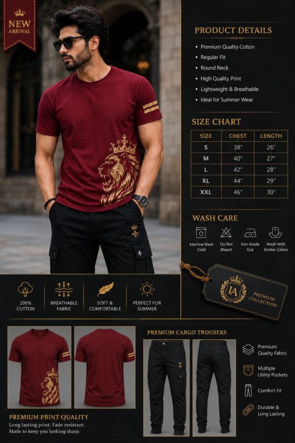  Royal Lion Premium T-Shirt & Trouser